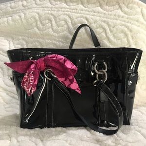 Patent black leather Coach purse